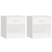 vidaXL Nightstand 2 pcs with Drawer White Lucy And Phil Academy Lucy And Phil Academy