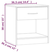 vidaXL Nightstand 2 pcs with Drawer White Lucy And Phil Academy Lucy And Phil Academy