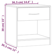 vidaXL Nightstand 2 pcs with Drawer White Lucy And Phil Academy Lucy And Phil Academy