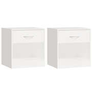 vidaXL Nightstand 2 pcs with Drawer White Lucy And Phil Academy Lucy And Phil Academy