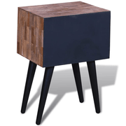 vidaXL Nightstand with 2 Drawers Reclaimed Teak Wood Lucy And Phil Academy Lucy And Phil Academy