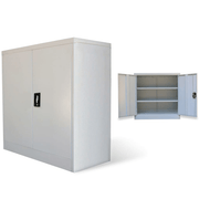 vidaXL Office Cabinet with 2 Doors Grey 90 cm Steel Lucy And Phil Academy Lucy And Phil Academy