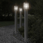vidaXL Outdoor Floor Lamp Silver 110cm Stainless Steel Lucy And Phil Academy Lucy And Phil Academy