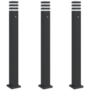 vidaXL Outdoor Floor Lamps with Sensors 3pcs Black 110 cm Aluminium Lucy And Phil Academy Lucy And Phil Academy