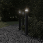 vidaXL Outdoor Floor Lamps with Sensors 3pcs Black 110 cm Aluminium Lucy And Phil Academy Lucy And Phil Academy
