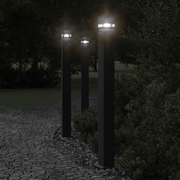 vidaXL Outdoor Floor Lamps with Sensors 3pcs Black 110 cm Aluminium Lucy And Phil Academy Lucy And Phil Academy