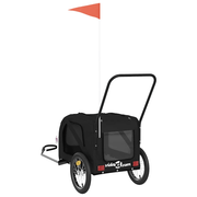 vidaXL Pet Bike Trailer Black Oxford Fabric and Iron Lucy And Phil Academy Lucy And Phil Academy