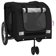 vidaXL Pet Bike Trailer Black Oxford Fabric and Iron Lucy And Phil Academy Lucy And Phil Academy
