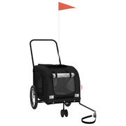 vidaXL Pet Bike Trailer Black Oxford Fabric and Iron Lucy And Phil Academy Lucy And Phil Academy