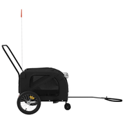 vidaXL Pet Bike Trailer Black Oxford Fabric and Iron Lucy And Phil Academy Lucy And Phil Academy