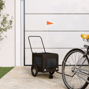 vidaXL Pet Bike Trailer Black Oxford Fabric and Iron Lucy And Phil Academy Lucy And Phil Academy