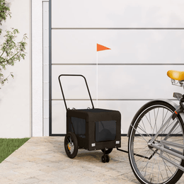 vidaXL Pet Bike Trailer Black Oxford Fabric and Iron Lucy And Phil Academy Lucy And Phil Academy