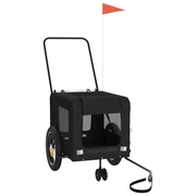 vidaXL Pet Bike Trailer Black Oxford Fabric and Iron Lucy And Phil Academy Lucy And Phil Academy