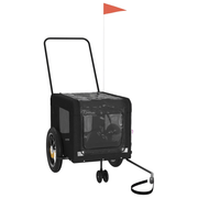 vidaXL Pet Bike Trailer Black Oxford Fabric and Iron Lucy And Phil Academy Lucy And Phil Academy