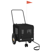 vidaXL Pet Bike Trailer Black Oxford Fabric and Iron Lucy And Phil Academy Lucy And Phil Academy