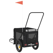 vidaXL Pet Bike Trailer Black Oxford Fabric and Iron Lucy And Phil Academy Lucy And Phil Academy
