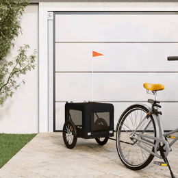 vidaXL Pet Bike Trailer Black Oxford Fabric&Iron Lucy And Phil Academy Lucy And Phil Academy
