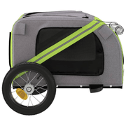 vidaXL Pet Bike Trailer Green and Grey Oxford Fabric and Iron Lucy And Phil Academy Lucy And Phil Academy