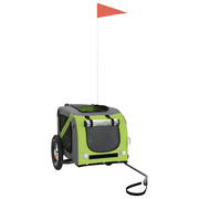 vidaXL Pet Bike Trailer Green and Grey Oxford Fabric and Iron Lucy And Phil Academy Lucy And Phil Academy