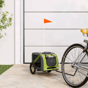vidaXL Pet Bike Trailer Green and Grey Oxford Fabric and Iron Lucy And Phil Academy Lucy And Phil Academy
