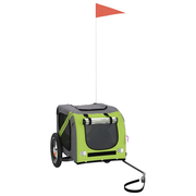 vidaXL Pet Bike Trailer Green and Grey Oxford Fabric and Iron Lucy And Phil Academy Lucy And Phil Academy