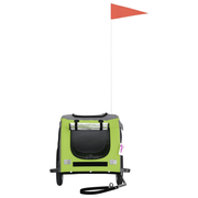 vidaXL Pet Bike Trailer Green and Grey Oxford Fabric and Iron Lucy And Phil Academy Lucy And Phil Academy