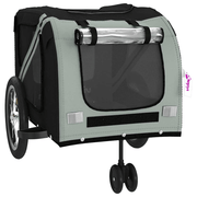 vidaXL Pet Bike Trailer Grey and Black Oxford Fabric and Iron Lucy And Phil Academy Lucy And Phil Academy