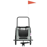 vidaXL Pet Bike Trailer Grey and Black Oxford Fabric and Iron Lucy And Phil Academy Lucy And Phil Academy
