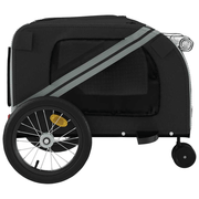 vidaXL Pet Bike Trailer Grey and Black Oxford Fabric and Iron Lucy And Phil Academy Lucy And Phil Academy