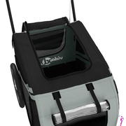 vidaXL Pet Bike Trailer Grey and Black Oxford Fabric and Iron Lucy And Phil Academy Lucy And Phil Academy