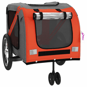 vidaXL Pet Bike Trailer Orange and Grey Oxford Fabric and Iron Lucy And Phil Academy Lucy And Phil Academy