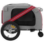 vidaXL Pet Bike Trailer Red and Grey Oxford Fabric and Iron Lucy And Phil Academy Lucy And Phil Academy