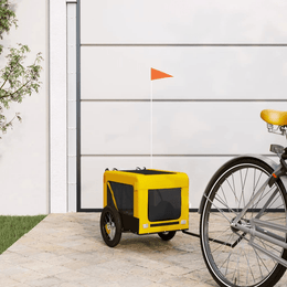 vidaXL Pet Bike Trailer Yellow and Black Oxford Fabric&Iron Lucy And Phil Academy Lucy And Phil Academy