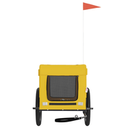 vidaXL Pet Bike Trailer Yellow and Black Oxford Fabric&Iron Lucy And Phil Academy Lucy And Phil Academy
