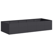 vidaXL Planter Black 200x80x40 cm Steel Lucy And Phil Academy Lucy And Phil Academy
