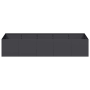 vidaXL Planter Black 200x80x40 cm Steel Lucy And Phil Academy Lucy And Phil Academy