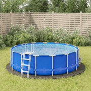 vidaXL Pool Ground Cloth Light Grey Ø396 cm Polyester Geotextile Lucy And Phil Academy Lucy And Phil Academy