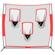 vidaXL Portable Baseball Net Black and Red 183x105x183 cm Polyester Lucy And Phil Academy Lucy And Phil Academy