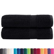 vidaXL Premium Hand Towels SOLUND 2 pcs Black 50x100 cm 600 gsm Lucy And Phil Academy Lucy And Phil Academy