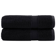 vidaXL Premium Hand Towels SOLUND 2 pcs Black 50x100 cm 600 gsm Lucy And Phil Academy Lucy And Phil Academy