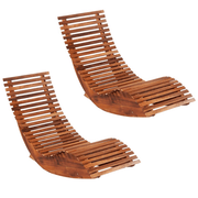 vidaXL Rocking Sun Loungers 2 pcs Acacia Wood Lucy And Phil Academy Lucy And Phil Academy