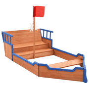 vidaXL Sandbox Pirate Ship Firwood 190x94.5x101 cm Lucy And Phil Academy Lucy And Phil Academy