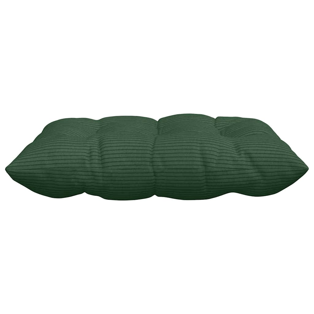 vidaXL Seat Cushions 4 pcs Dark Green 40 x 40 x 6 cm Corduroy Fabric Lucy And Phil Academy Lucy And Phil Academy