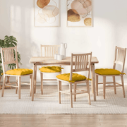 vidaXL Seat Cushions 4 pcs Light Yellow 40 x 40 x 6 cm Corduroy Fabric Lucy And Phil Academy Lucy And Phil Academy