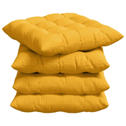 vidaXL Seat Cushions 4 pcs Light Yellow 40 x 40 x 6 cm Corduroy Fabric Lucy And Phil Academy Lucy And Phil Academy