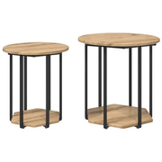 vidaXL Side Table Set 2 pcs Brown 50 x 50 x 50.5 cm Engineered Wood Lucy And Phil Academy Lucy And Phil Academy