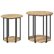 vidaXL Side Table Set 2 pcs Brown 50 x 50 x 50.5 cm Engineered Wood Lucy And Phil Academy Lucy And Phil Academy