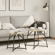 vidaXL Side Table Set 2 pcs Sonoma oak and Black 50 x 50 x 50 cm Lucy And Phil Academy Lucy And Phil Academy