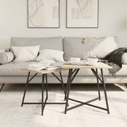 vidaXL Side Table Set 2 pcs Sonoma oak and Black 50 x 50 x 50 cm Lucy And Phil Academy Lucy And Phil Academy