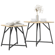 vidaXL Side Table Set 2 pcs Sonoma oak and Black 50 x 50 x 50 cm Lucy And Phil Academy Lucy And Phil Academy